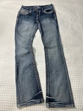 Amethyst Jeans Women's Faded Blue Flare Jeans